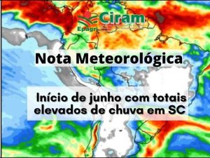 Read more about the article Início de junho com totais elevados de chuva em SC