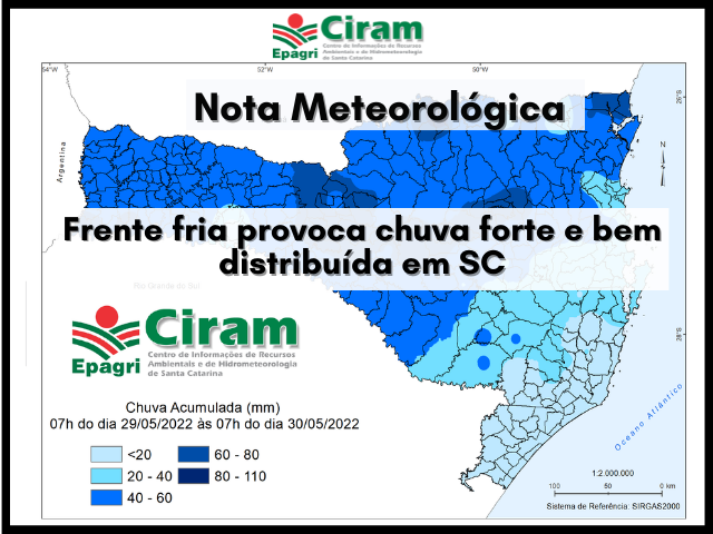 Read more about the article Frente fria provoca chuva forte e bem distribuída em SC