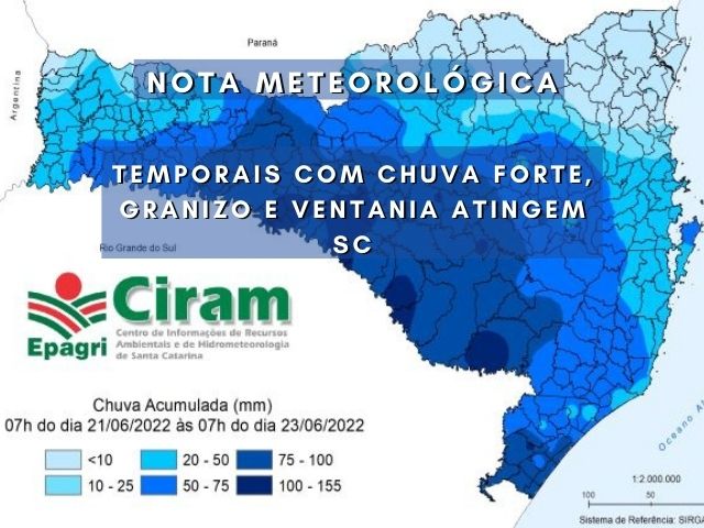 Read more about the article Temporais com chuva forte, granizo e ventania atingem SC