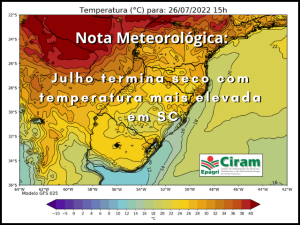 Read more about the article Julho termina seco com temperatura mais elevada em SC