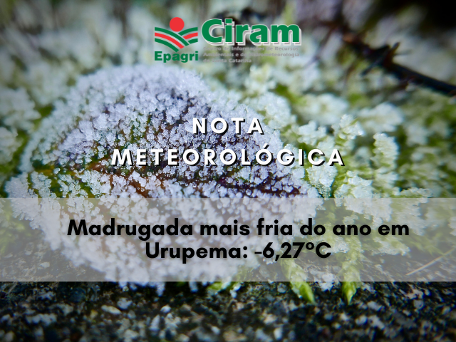 Leia mais sobre o artigo Madrugada mais fria do ano em Urupema: -6,27°C
