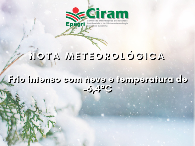 Leia mais sobre o artigo Frio intenso com neve e temperatura de -6,4°C