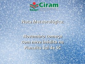 Read more about the article Novembro começa com neve inédita no Planalto Sul de SC