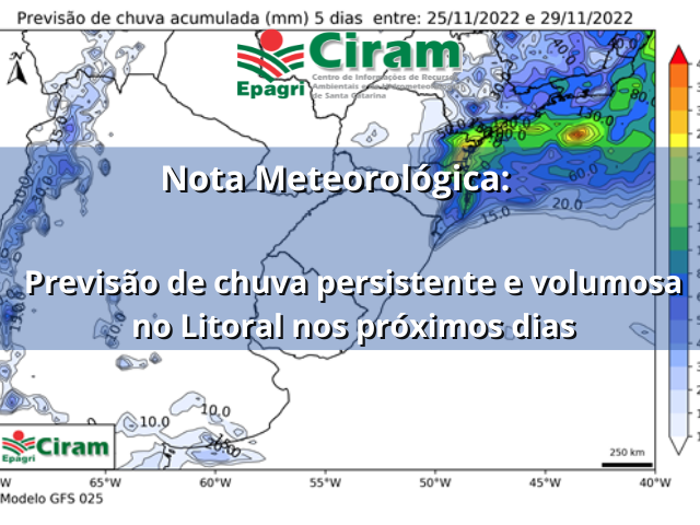 Read more about the article Previsão de chuva persistente e volumosa no Litoral nos próximos dias