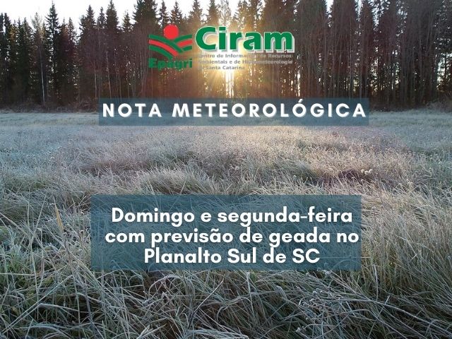Leia mais sobre o artigo Domingo e segunda-feira com previsão de geada no Planalto Sul de SC