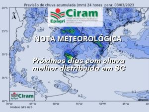 Read more about the article Próximos dias com chuva melhor distribuída em SC