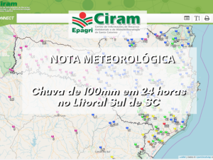 Read more about the article <strong>Chuva de 100mm em 24 horas no Litoral Sul de SC</strong>
