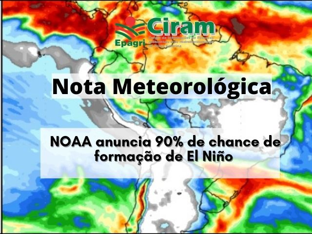 Leia mais sobre o artigo NOAA anuncia 90% de chance de formação de El Niño