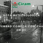 Setembro começa com chuva em SC