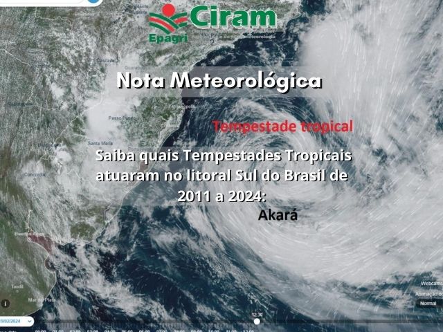 Leia mais sobre o artigo Saiba quais Tempestades Tropicais atuaram no litoral Sul e Sudeste do Brasil de 2011 a 2024: