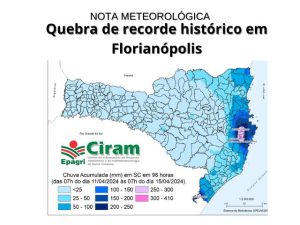 Leia mais sobre o artigo Chuva do Litoral resulta em quebra de recorde histórico em Florianópolis