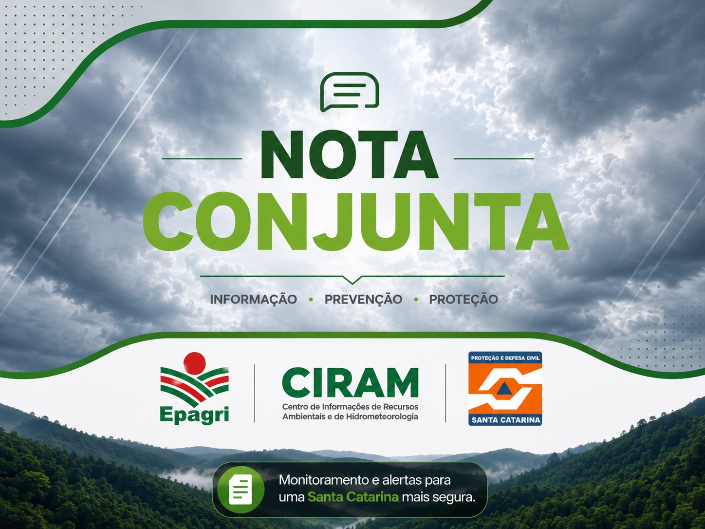 Leia mais sobre o artigo NOTA METEOROLÓGICA EPAGRI e SDC/SC (28/08) – Previsão Climática para o trimestre, setembro, outubro e novembro de 2026